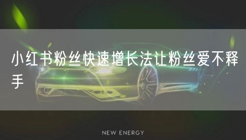 小红书粉丝快速增长法让粉丝爱不释手